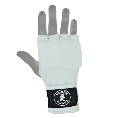 Boxing Gel Hand Wraps Quick Wraps – Padded Inner Gloves for Boxing, Muay Thai, Kickboxing & MMA Training - color: White, size: Large
