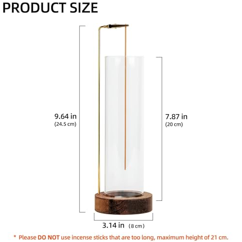 Incense Holder for Sticks, Anti-Ash Flying Incense Burner with 30 Incense Sticks, Detachable Glass Ash Catcher (Wood, Brown-2Pcs) - color: Brown-2pcs
