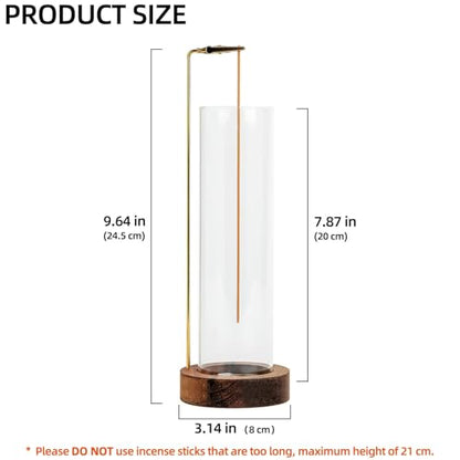 Incense Holder for Sticks, Anti-Ash Flying Incense Burner with 30 Incense Sticks, Detachable Glass Ash Catcher (Wood, Brown-2Pcs) - color: Brown-2pcs