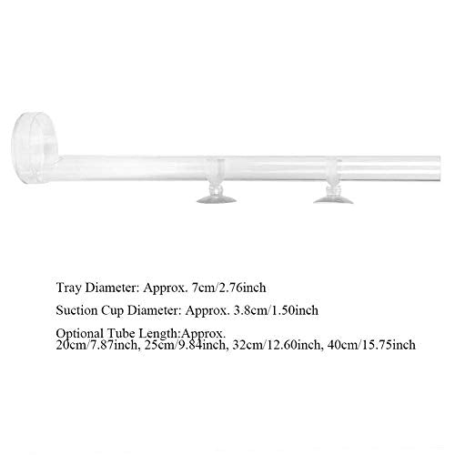 Acrylic Shrimp Feeder Tube, Ornamental Aquarium Feeding Tube Fish Food Container Set with Sucker Hook Fish Accessories(20cm)