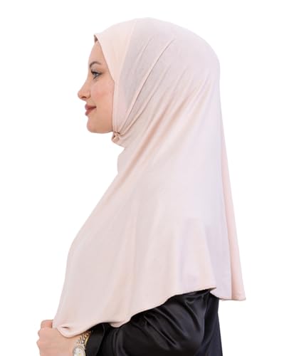 Prien Ready Hijab For Women, One Piece Muslim Instant Turban, Easy To Wear Long Head Scarf, Turkish Islamic Clothes For Abaya - color: Beige