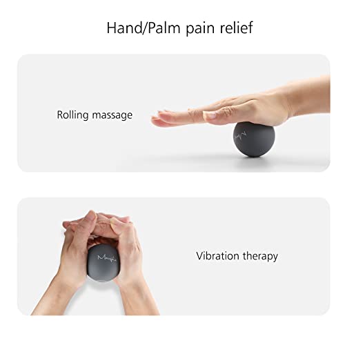 2" Mini Massage Ball, 5 Speeds Vibrating Massage Roller Ball for Palm, Hand, Foot, Leg, Neck, Back, Trigger Point Muscle Therapy Ball for Myofascial Release, Plantar Fasciitis Relief, Gray - color: Gray