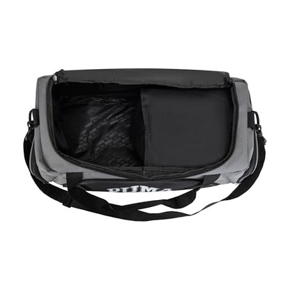 PUMA unisex-adult Accelerator Duffel Bag with Removable Strap & Shoe Pocket - color: Cast Iron/Black/White