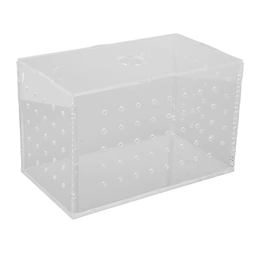 Fish Breeder Box, Aquarium Fish Breeding Box with Suction Cups, High Transparency Acrylic Hatchery Incubator Tank for Baby Fish Shrimp Clownfish Isolation and Rearing (14 * 8 * 9CM) - size: 14*8*9CM