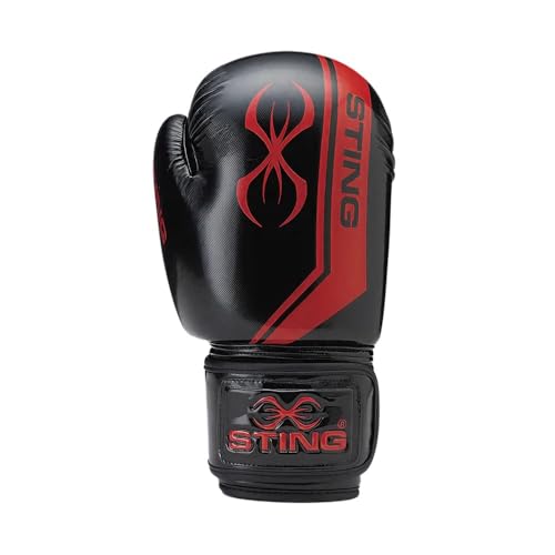 STING Armalite Boxing Gloves, Durable Boxing Equipment for Boxing Training, Balanced Weight Distribution - color: Black/Red, size: 16 Oz