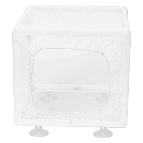 Aquarium Fish Breeder Box Isolation Hatchery with Detachable Frame Locking Feet and Powerful Suction Cup for Fish Fry Hatching Pairing Reproduction and Tank Separation (S)