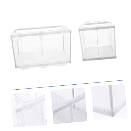 balacoo 2pcs Aquarium Fish Breeder Net Separation Hatchery Design Divider for Guppy Fry Incubation Easy to Install Box for Tanks