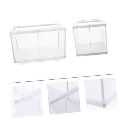 balacoo 2pcs Aquarium Fish Breeder Net Separation Hatchery Design Divider for Guppy Fry Incubation Easy to Install Box for Tanks