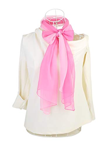 uxcell Women'sChiffon Sheer Long Scarf Silky Gradient Party - color: Pink
