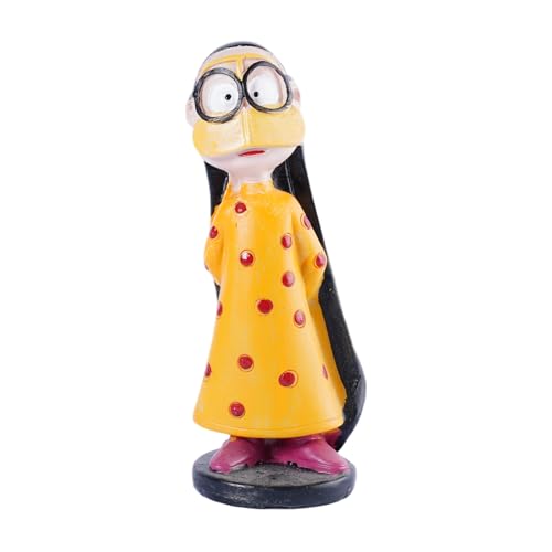 Ramadan Muslim Women Figurines Cartoon Resin Tabletop Decor Colorful Traditional Dress Shelf Standing Eid Mubarak Islamic Home Decoration, Orange - color: Orange