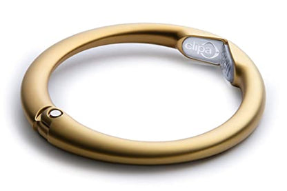 Clipa Bag Hangers The Ring that Opens into a Hook, Closes Automatically | Holds 33 lbs, Needs only 1/2" to Hang a Bag, Easy to Use with One Hand, in 9 available styles, 3 yr Warranty - color: Matte Gold
