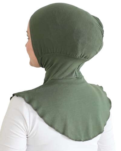 Prien Sport Hijab For Women, Muslim Head Scarf, Flexible Turban Girls, Chic Islamic Wear For Gym, Neck Collar Bonnet Viscose - color: Khaki
