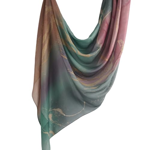ZGMYC Watercolour Floral Printed Hijab Scarf for Women Soft Modal Cotton Instant Hijab Head Wraps Shawls Long Scarves - color: Color 24