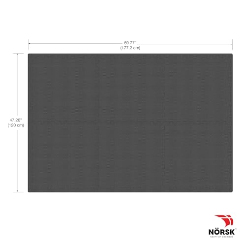 Dual-Sided Reversible 1/2" Foam Exercise Mats for Home Gym - Interlocking EVA Foam Tiles - color: Gray/Black, size: 18 Tiles - 72 Sq. Ft.