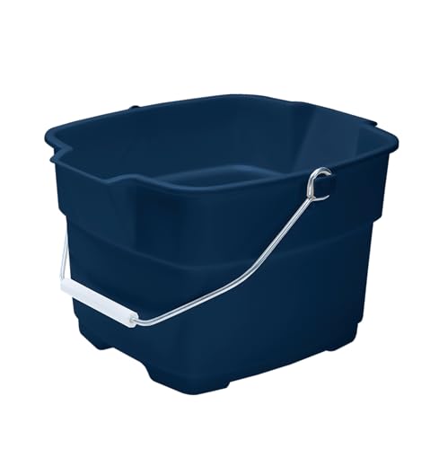 Rubbermaid Roughneck Square Bucket, 15-Quart, Blue, Comfortable/Durable Pour Handle, Sturdy Pail Bucket for Household Cleaning/Mopping - color: Royal Blue, size: 15 QT., style: Square