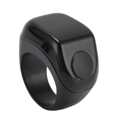 Finger Smart Tally Counter Ring, Muslim Digital Azan Alarm Clock, Vibration Reminder, Touch Control, 0.42in Screen, for Nice Islamic Gift - color: Black