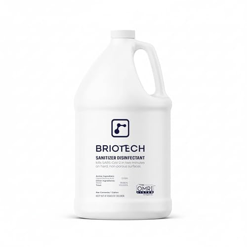 BRIOTECH Sanitizer Disinfectant Hypochlorous, Kill 99.99% of Viruses & Bacteria, Control Mold, Eliminate Odor, Gentle for Nursery & Play Rooms, Food Contact Surface Sanitizer, 1 Gallon Refill - size: 128 Fl Oz (Pack of 1)