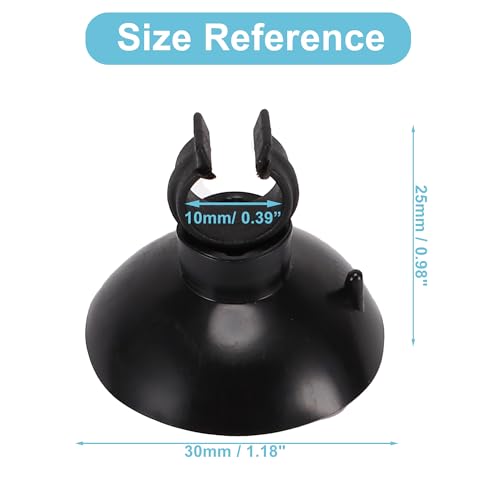 Aquarium Suction Cup, Aquarium Sucker Clip, Suction Cups Airline Tubing Holder, Fish Tank Accessories for Aquarium Fish Tank, Black, 0.39"