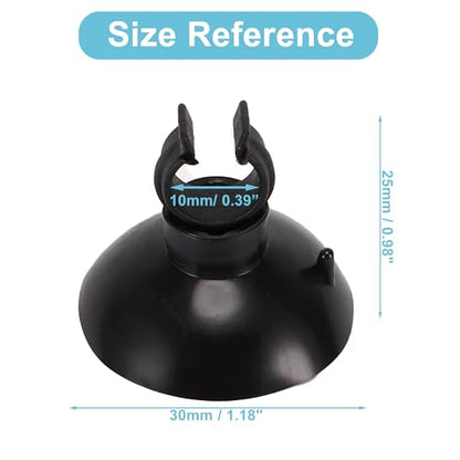 Aquarium Suction Cup, Aquarium Sucker Clip, Suction Cups Airline Tubing Holder, Fish Tank Accessories for Aquarium Fish Tank, Black, 0.39"