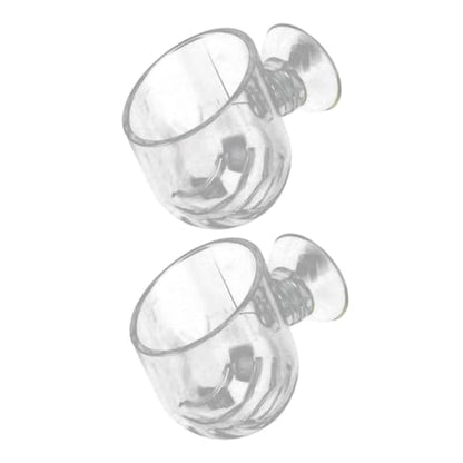 VOSAREA 2pcs Acrylic Fish Tank Feeder Cups with Suction Fish Food Holder for Aquarium Shrimp Feeding Supplies