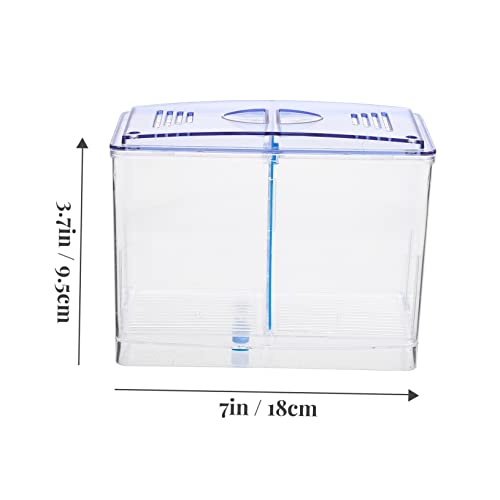 Healifty Miniature Acrylic Fish Breeding Box with Double Isolation Divider Transparent Fish Tank Hatchery Incubator for Betta and Small Aquarium Easy to Clean and Install Safe Water Quality