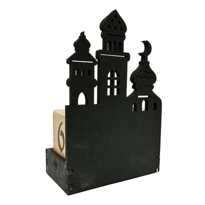 Ramadan Advent Calendar Wooden Block Countdown Calendar, Table Decorations for Home Muslim Islamic Eid Mubarak Decor, Ramadan Gift for Family