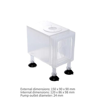 Aquarium Pump Filter Box Protection Shield Fish Tank Accessories Skimmer Box Pump Container Pump Cover for Turtle Tank, Large White