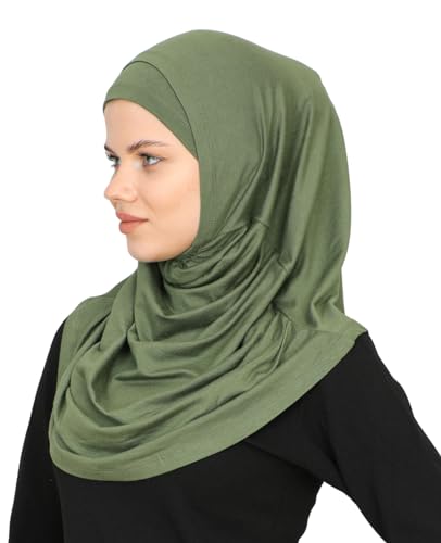 Prien Chic Ready To Wear Hijab For Women, Muslim Long Turban Undercap Set, Instant Scarf, Prayer Clothes For Girls, Abaya - color: Khaki
