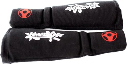 Muay Thai MMA Kickboxing shin Guards, Instep Guard Sparring Protective Leg shin Kick Pads for Adults Kyokushin and Non Kyokushin Versions - size: X-Large
