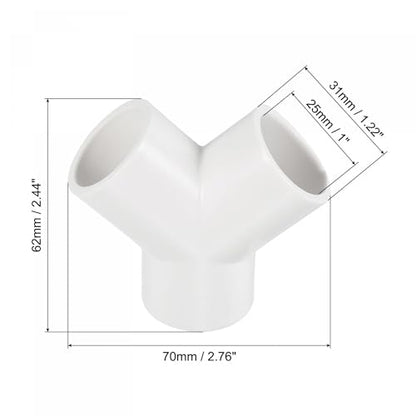 PATIKIL 25mm PVC Pipe Fittings, 1 Pack 3 Way Y Shape Water Tubing Joint Connectors Adapters Union for Garden Irrigation Home Aquarium - size: 25mm