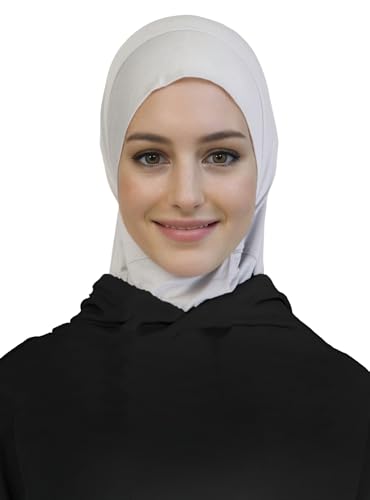 Lina & Lily Modal Jersey Muslim Amira Instant Hijab Scarf One Piece Ready-To-Wear - color: Light Gray
