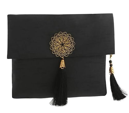 Prien Muslim Prayer Rug with Tasbih and Portable Bag, Muslim Gift for Women Men, Mubarak Islamic Box, Soft Mat Islam Gifts Set, Turkish Sajadah for Ramadan, Eid, Hajj, Travel, Pray (Black) - color: Black