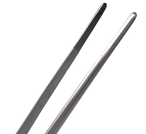 A2Z-Aquascaping Maintenance Tools Accessories,Anti-Rust Stainless Steel Tweezers Scissors Spatula for Aquarium Tank Clean, Fish Tank, Bonsai, Algae Scrapers (12" Serrated Tweezers - Straight) - size: 12" Serrated Tweezers - Straight