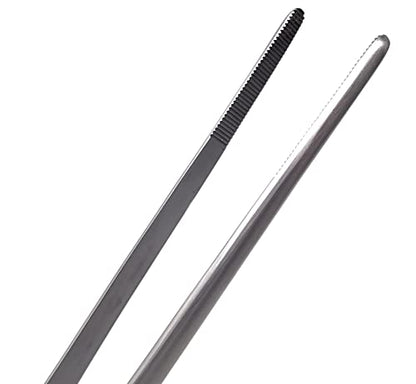 A2Z-Aquascaping Maintenance Tools Accessories,Anti-Rust Stainless Steel Tweezers Scissors Spatula for Aquarium Tank Clean, Fish Tank, Bonsai, Algae Scrapers (12" Serrated Tweezers - Straight) - size: 12" Serrated Tweezers - Straight