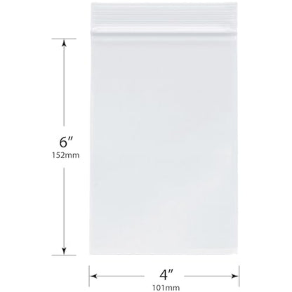 Plymor 4 x 6 inch, 4 Mil Zipper Reclosable Bags (Pack of 500) | Heavy-duty plastic for hardware, crafts, beads, jewelry, cosmetics, candy, snacks & small parts - size: 4" x 6" (500 Count)