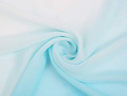 uxcell Women'sChiffon Sheer Long Scarf Silky Gradient Party - color: Light Blue