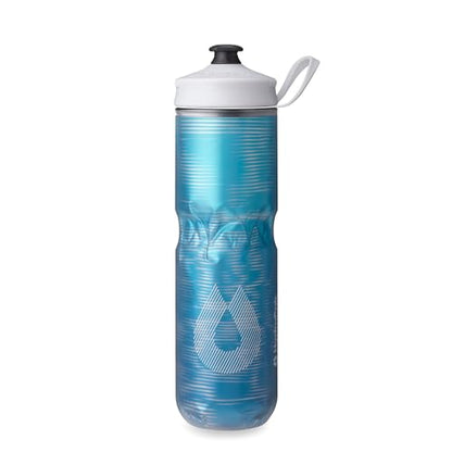 HydraPak Polar Sport Insulated Water Bottle (24oz, Pulse Blue) | High Flow, BPA Free, Tri-Layer Insulation, Leakproof, Dash Handle, Easy Squeeze, Self-Sealing Cap, for Sports - color: Pulse Blue, style: 24oz/700ml