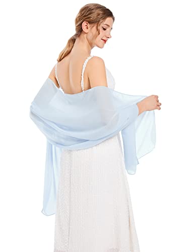 Shawls and Wraps Soft Chiffon Scarve Scarf For Evening Party Dresses Wedding Stole - color: Light Champagne