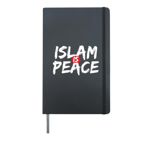 islam is peace Islamic Religion Arabic Quran Pray Muslim Hardcover Journal, Black