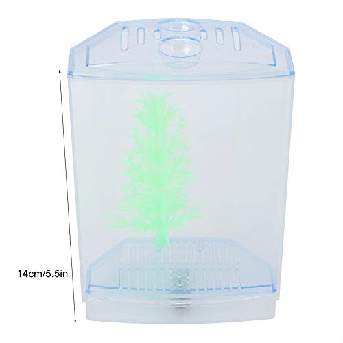SUNGOOYUE Breeder Box for Aquarium Fish Acrylic Isolation Tank Single 4.3 X 3.1 X 5.5 in with Top Cover Dirt Groove Water Drain for Guppies Betta Fry Breeding Hatching (Single Grid)