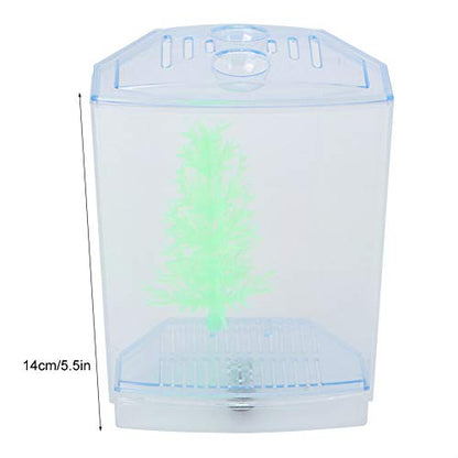 SUNGOOYUE Breeder Box for Aquarium Fish Acrylic Isolation Tank Single 4.3 X 3.1 X 5.5 in with Top Cover Dirt Groove Water Drain for Guppies Betta Fry Breeding Hatching (Single Grid)