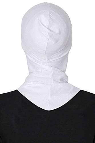 GERINLY Solid Women's Muslin Hijab Sport Head Scarf - Plain Under Scarf Muslimah Turban Cap - Ramadan Accessory - color: White