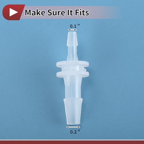 Plastic Hose Barb Fitting 3/32" x 5/32" OD Barb Straight Through Pipe Connector Clear 5 Pcs - size: 3/32"-5/32"