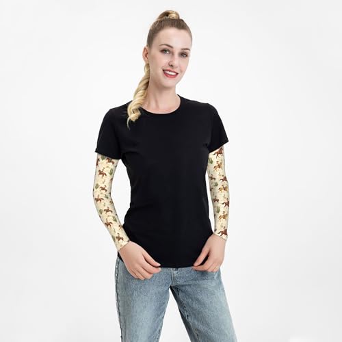 Arm Sleeves Outdoor Garden Sports Cooling Sun Sleeve for Women Men Farm - color: Cowboy