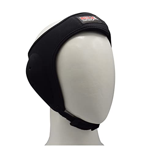 MRX MMA Ear Guards Kick Boxing Ju Jitsu Cage Wrestling Ear Protection Headgear with Adjustable Straps for Safe Head & Ear - color: Black