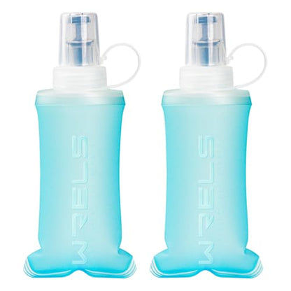 WRELS TPU Collapsible Soft Flask,Lightweight PBA Free Folding Running Water Bottles,Leakproof Durable Hydration Flask for Outdoors (150ml/5.07oz-2 Packs-Light Blue) - color: 150ml/5.07oz-2 Packs-Light Blue