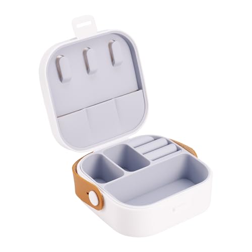 Silicone Jewelry Boxes Present Box,PU Leather Travel Jewelry Case,Mini Jewelry Box Travel Jewelry Box Jewelry Gift Boxes Necklaces Earrings Bracelets Boxes for Women,White - color: White