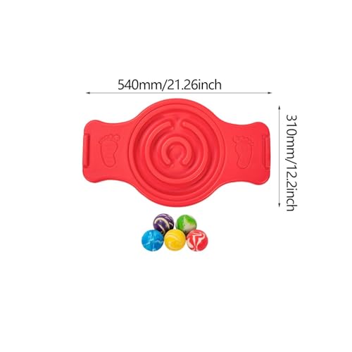 predolo Balance Board Maze Rocking Seesaw Sensory Training,Professional,Multipurpose,Labyrinth disks Wobble Board for Surfing Kids, Red