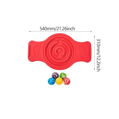 predolo Balance Board Maze Rocking Seesaw Sensory Training,Professional,Multipurpose,Labyrinth disks Wobble Board for Surfing Kids, Red