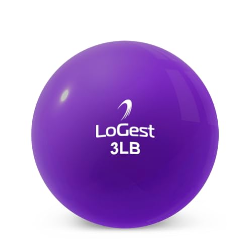 Logest Weighted Toning Exercise Balls Pair - Round Shape Medicine Ball - 1LB 2LB 3LB 4LB 5LB 6LB Available - Toning Muscle for Men & Women - size: 3LB - Pair
